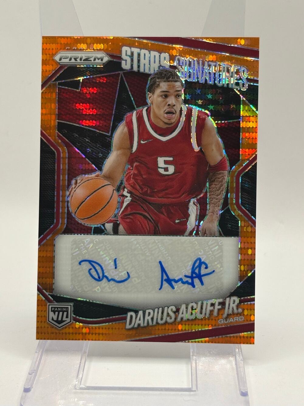 2025-26 Panini Prizm Darius Acuff Jr Stars Orange Pulsar Auto 11/149 SP Kings